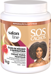 SOS Cachos - Huile de ricin et kératine Crème de coiffage