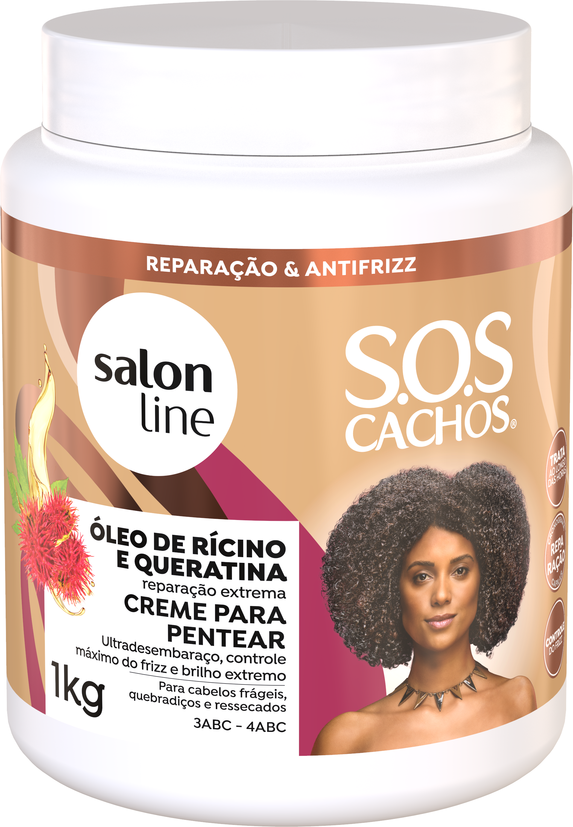 SOS Cachos - Huile de ricin et kératine Crème de coiffage