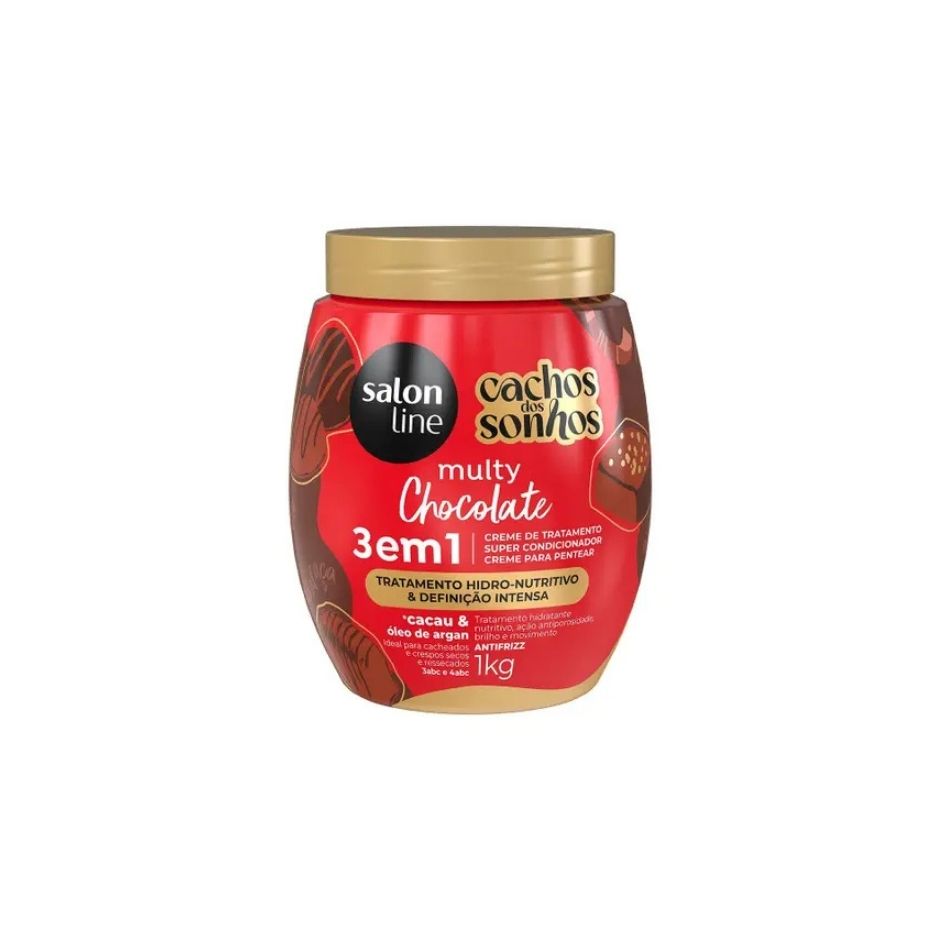 Crème de Traitement 3 en 1 Cachos dos Sonhos Multy Chocolat 1kg
