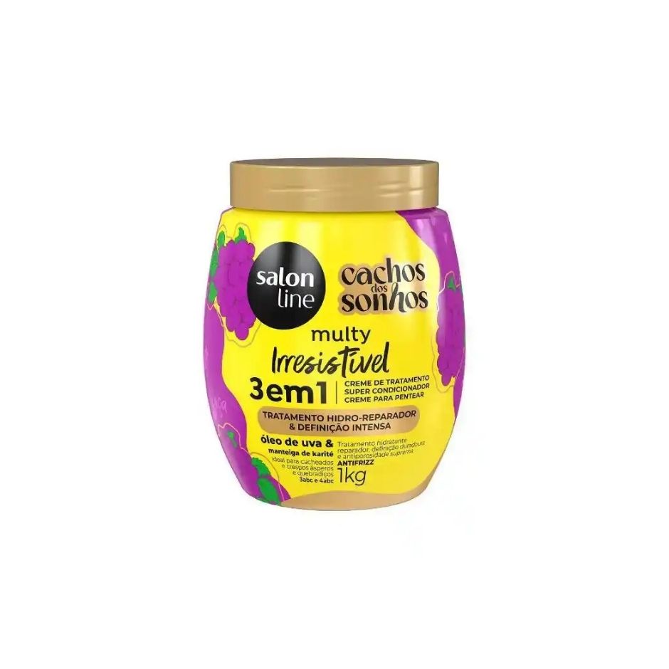 Crème de Traitement Raisin 3 en 1 Cachos dos Sonhos Multy Irrésistible 1kg