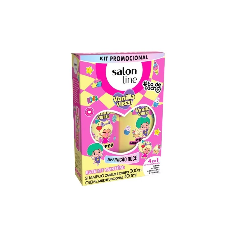 Kit Shampooing 300 ml + Crème Multifonction 300 ml #todecacho Kids Vanilla Vibes!