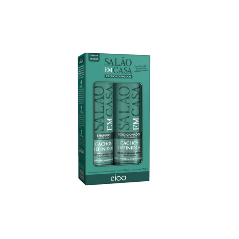 SALÃO EM CASA – CACHOS DEFINIDOS (KIT SHAMPOO + CONDITIONNEUR)