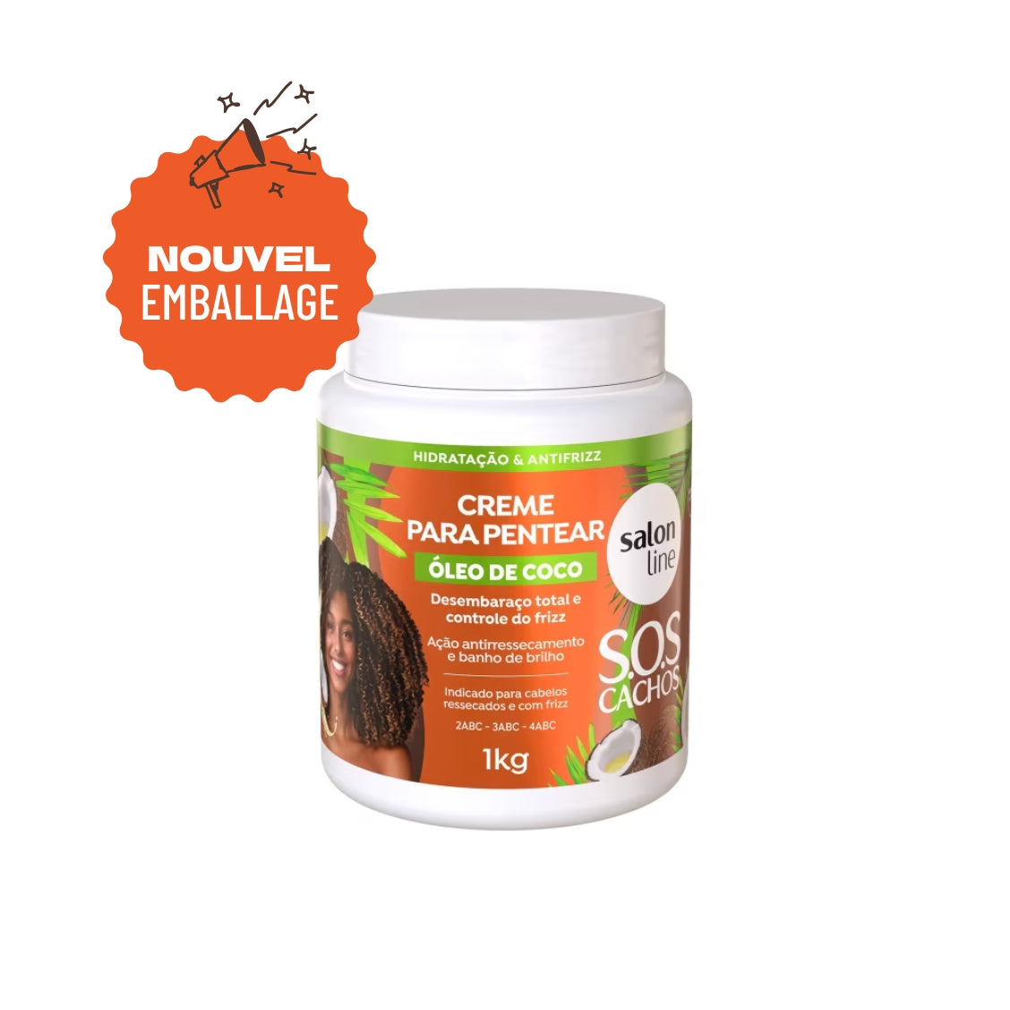 SOS Cachos - Huile de coco Crème de soins 5 en 1